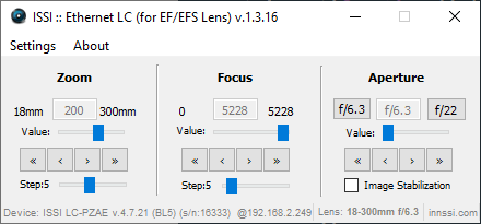 Canon EF Zoom Lens Controller